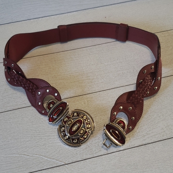 Chico's Accessories - Chicos S/M red whith rhinestone hook clousure adjustable belt